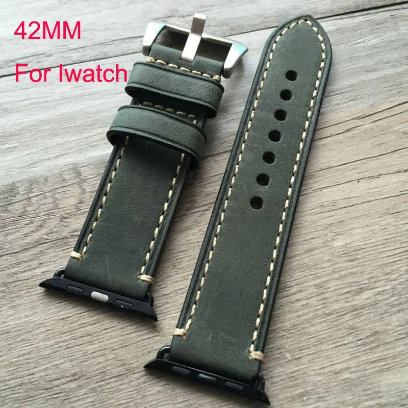 42mm leather watch strap Watchband For iwatch apple watch smart watch with accessories connector