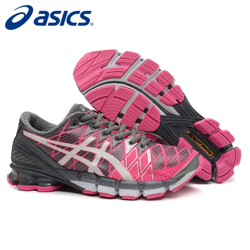 tênis asics gel kinsei 5 cinza e rosa