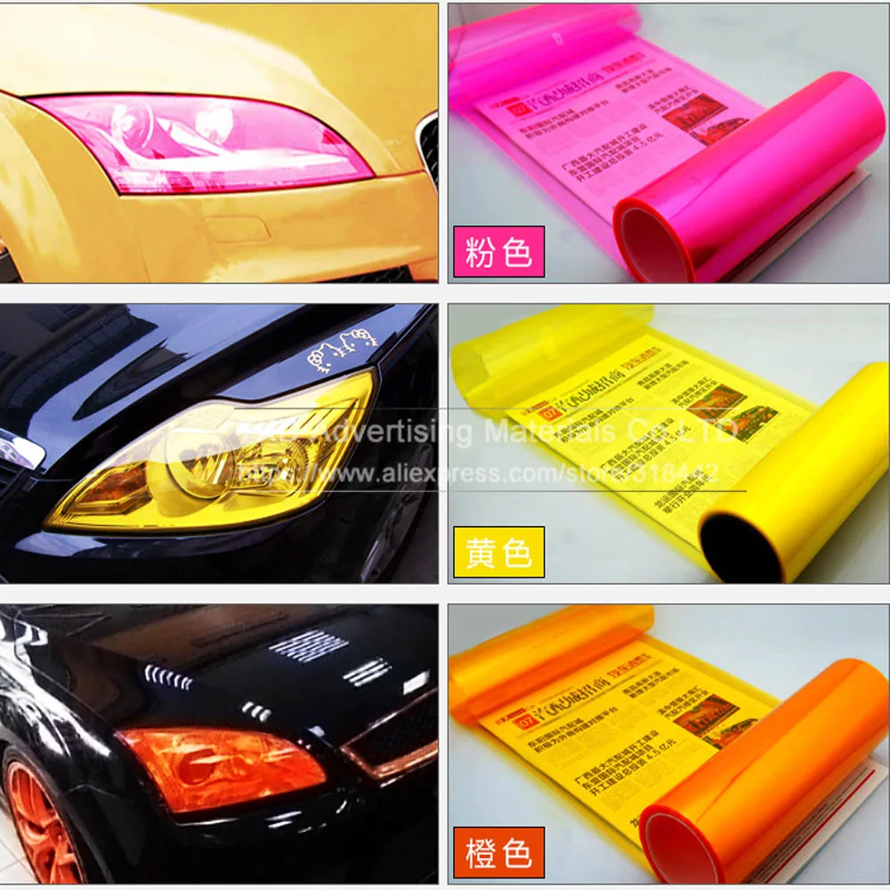 

Free shipping 40CMX100CM/Lot Glossy headlight car film for lamp protection with 3 layers