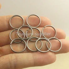 10PCS 0 55 14mm Micro Titanium Ti TA2 Split KeyRing Keychain EDC Small Keyring Small circle