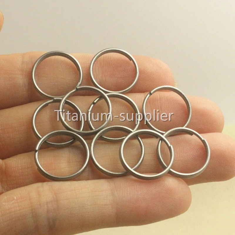10PCS 0 55 14mm Micro Titanium Ti TA2 Split KeyRing font b Keychain b font EDC