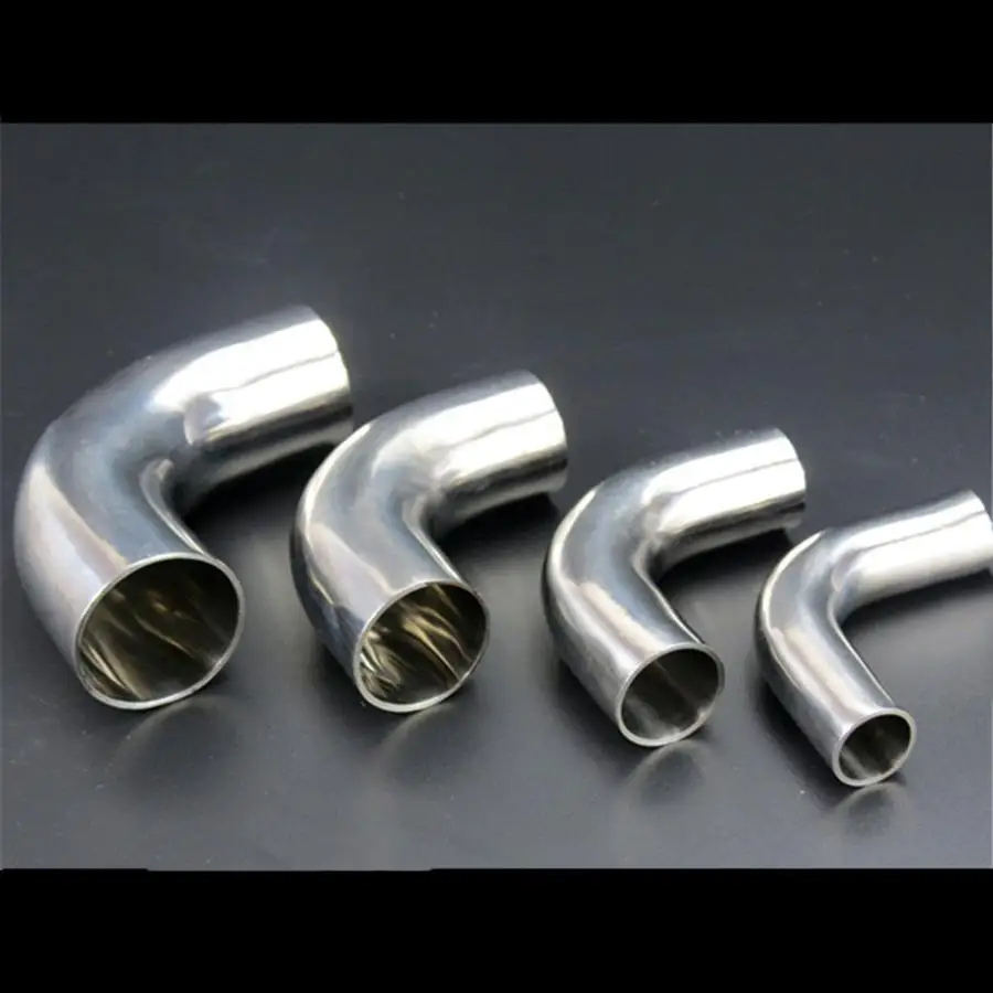 

63mm 2.5" OD lengthen 20mm SUS 304 Stainless Steel Sanitary Butt Weld 90 Deg Elbow Pipe Fitting Homebrew Beer