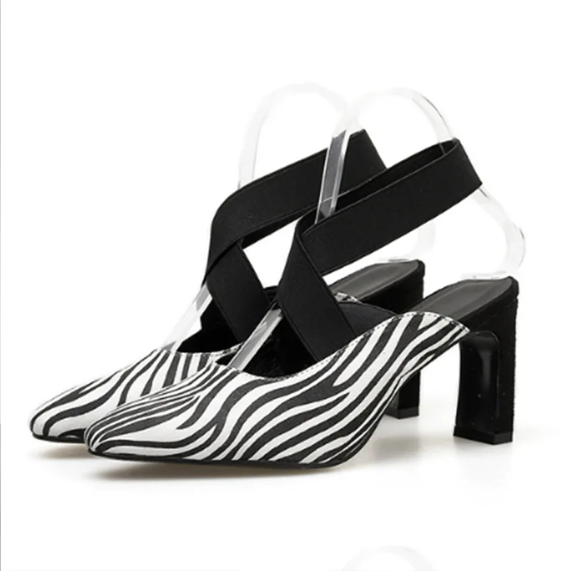 

Black Women Pumps 2019 Summer Luxury Shoes Women Designers Square Heel Sandal Shoes Woman Chaussures Femme