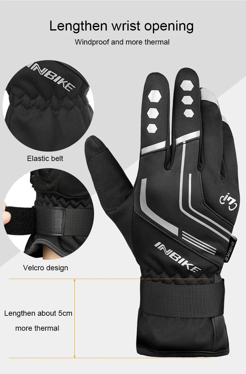 INBIKE велосипедные перчатки с сенсорным экраном зимние теплые ветрозащитные перчатки для велоспорта водонепроницаемые велосипедные перчатки для мужчин и женщин
