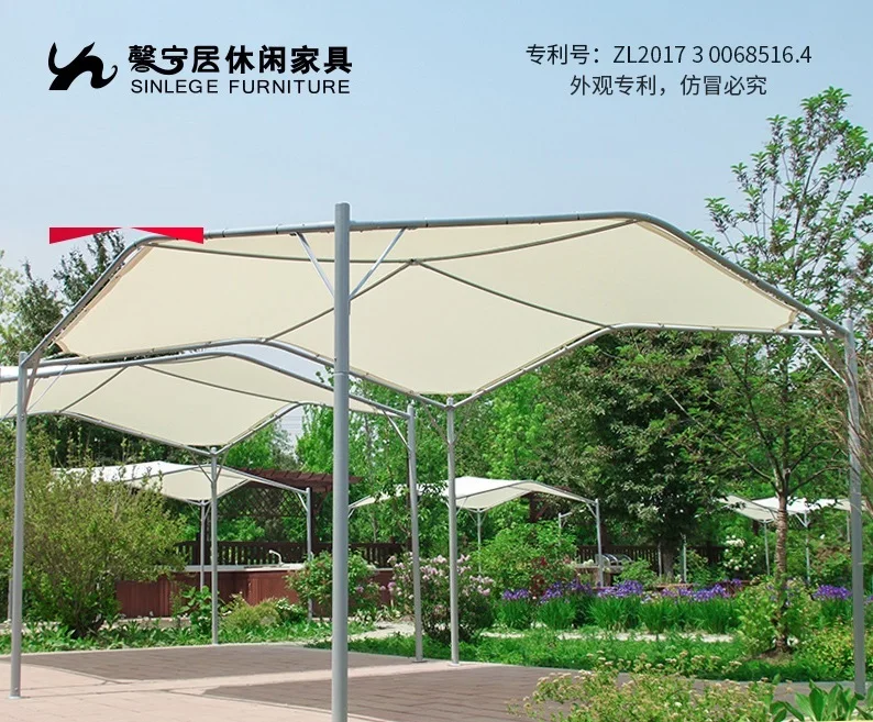 

Sunshade Awning Pavilion for Outdoor Garden / Parasols with Steel Post for Alfresco Party