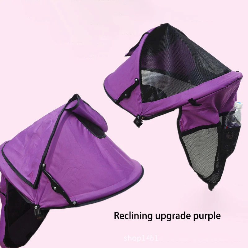 Baby Stroller Accessories Carriage Sun Shade Kids Stroller Sunshade Cover Prams Windproof Hood Canopy Cover Stroller Sun Visor - Цвет: Purple B