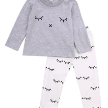 UK/комплект одежды для новорожденных девочек, повседневные футболки с длинными рукавами топ+ длинные штаны, комплекты одежды комплект хлопковой одежды для маленьких девочек