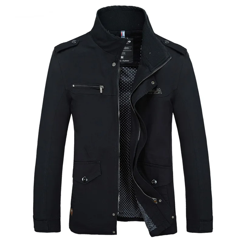 Хаки Мужская куртка Slim Fit высокое качество пальто осенняя одежда мужские куртки
