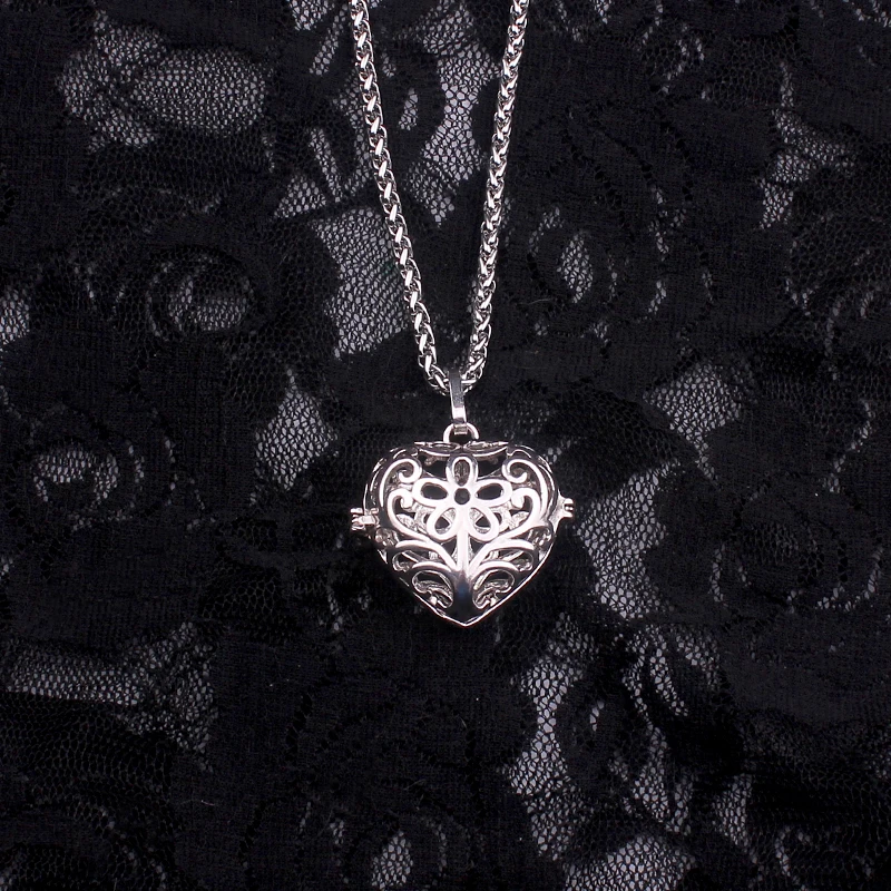 

WENUSHOUSHI stainless steel chain vintage erkek kolye can open Photo frame hollow out heart necklaces for women drop ship ok