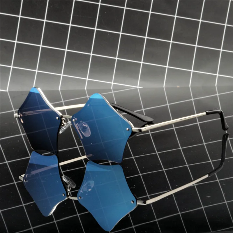 

Design little stars Sunglasses Hollow Geometric Sun Glasses Women Men Brand Designer UV400 Personality Creative Metal Frame FML