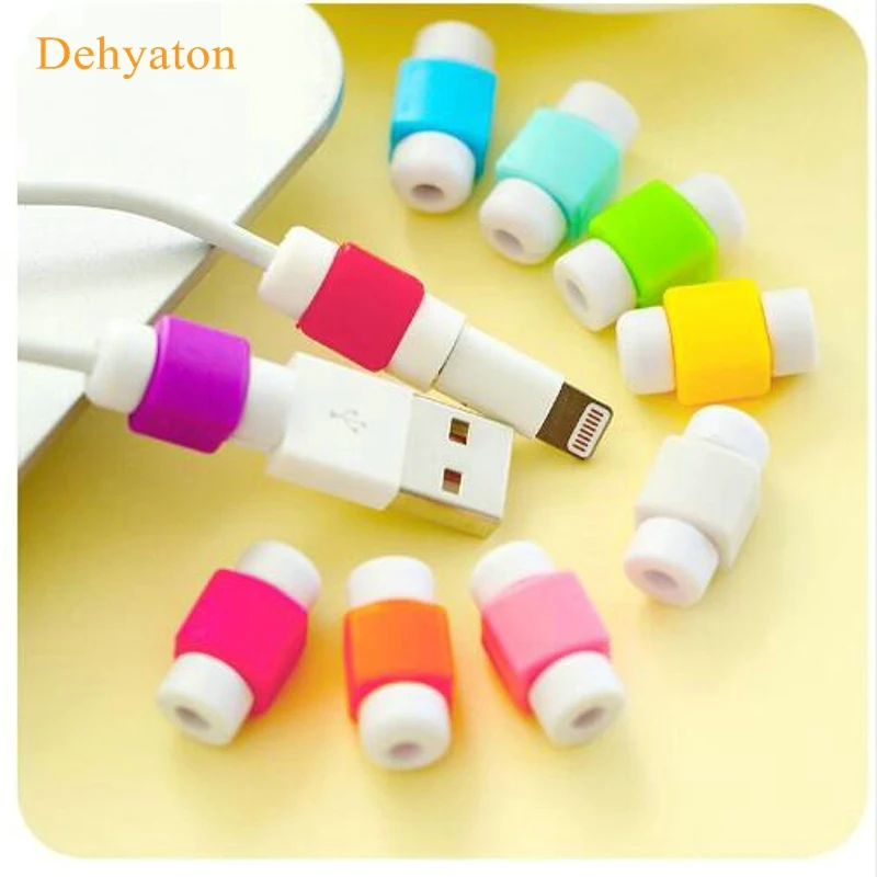 

Dehyaton Cable Protector Data Line Colors Cord Protector Protective Case Long Size Cable Winder Cover For iPhone USB Charging