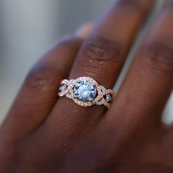 Роскошное женское скрученное кольцо, уникальный стиль, кристалл, серебро, розовое золото, цвет, обручальное кольцо для женщин