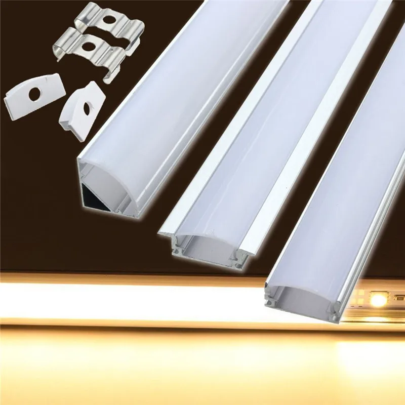 

U/YW/V-Style Aluminium Channel Holder 50cm For LED Strip Light Bar Under Cabinet Wall Lamp Rigid Strip Bar Light Kitchen Wardro