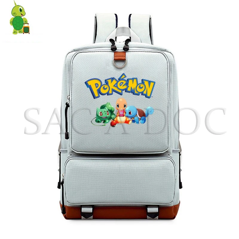 

Pokemon Squirtle Charmander Backpack School Bags for Teenagers Girls Boys Travel Rucksack Women Men Canvas Laptop Backpack