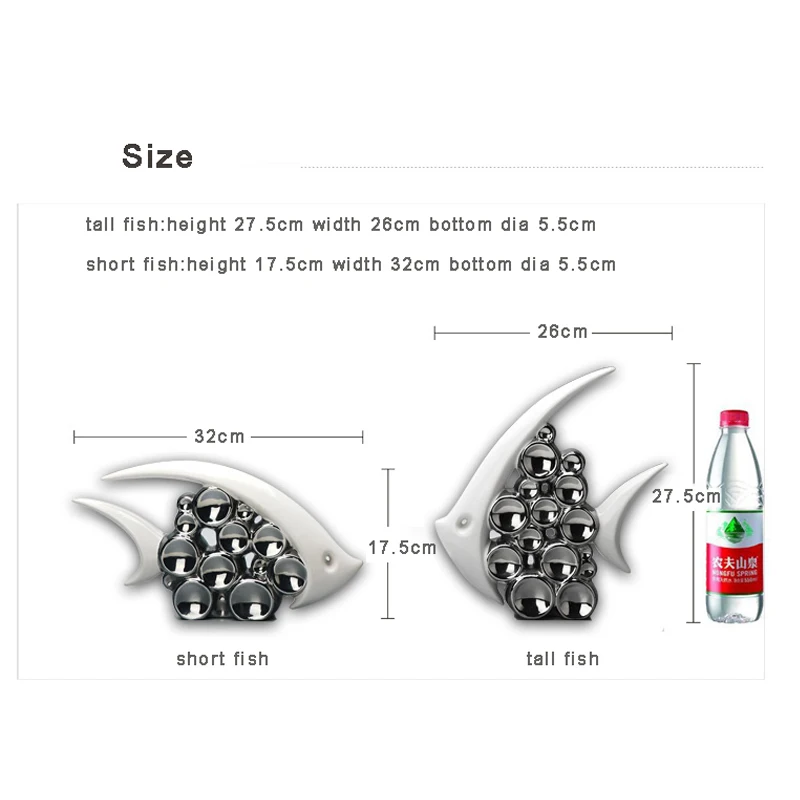 Bouble пара Поцелуй ваза в виде рыбы современные керамические предметы мебели для гостиной украшения дома Серебряный пузырь