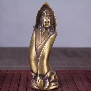 

Antique crafts antique bronze objects ornaments room collection one night Buddhas one leaf Buddha Guanyin Free shipping