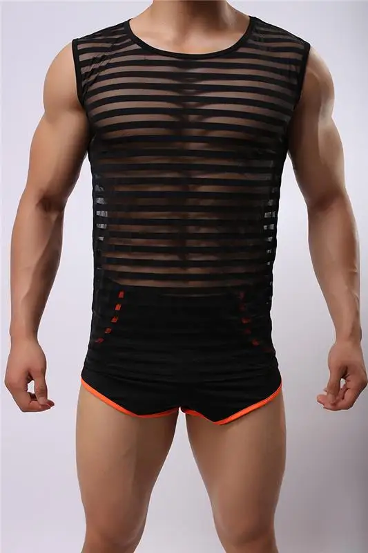 Mens Sexy Male Sex Underwear Gay Clothing Mesh Net Shirts Fashion Man Clothes Undershirts Vest Stripe See Through Tank Tops In Tank Tops From Mens Clothing Mens Sexy Male Sex Underwear Gay Clothing Mesh Net Shirts Fashion Man Clothes Undershirts Vest Stripe See Through Tank Tops In Tank Tops From Mens Clothing