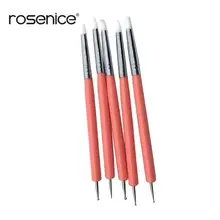 5 шт. силиконовых кейсов гравировальная ручка инструменты для украшения торта для полимерной инструмент для работы с глиной Скульптура 2 ходовой шаровой стилусов инструмент для точечного нанесения маникюра CHW8655