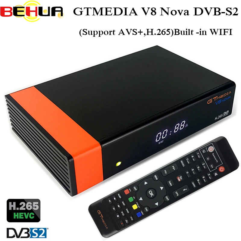 

GTMedia V8 Nova DVB-S2 Satellite Receiver+1 Year Free Clines for Spain Portugal Germany Europe H.265 WiFi Decoder Set Top Box