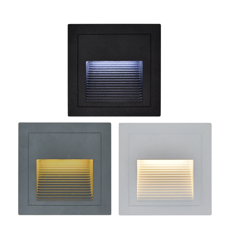 3W led Stair Light with Embedded box Aluminum Step Lights Outdoor LED Wall Lamp Footlight Waterproof IP65 ZBW0005