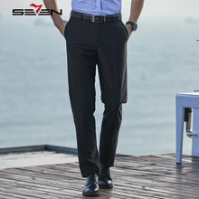 Seven7 бренд высокого качества Классические мужские деловые штаны Slim Fit Бизнес Длинные мужские брюки платье брюки черный цвет 114B70010