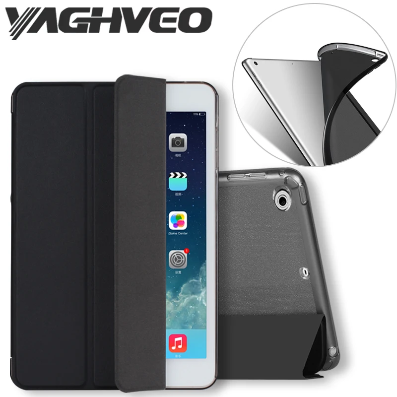 

For iPad 2018 9.7 inch case TPU soft back cover PU Leather auto sleep wake up For iPad 9.7 case 2017 Fit A1822 A1823 A1893 A1954