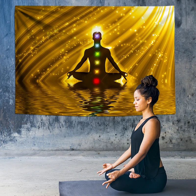 Шикарный Psychedelic Chakra гобелен индийская Мандала хиппи настенный ковер пледы Йога