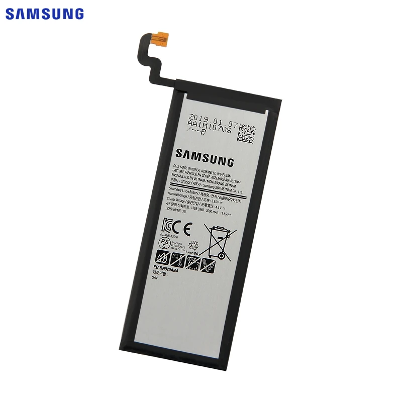 Samsung телефон Батарея EB-BN920ABA EB-BN920ABE для samsung GALAXY Note 5 N9200 N920t N920c Note5 SM-N9208 N920P 3000 мА-ч