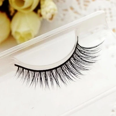 

2015 1 pair Mink Hair False Eyelash Extensions Makeup Cosmetics Natural Long Crisscross Winged Fake Eye Lash free shipping