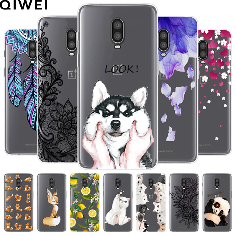 

For Oneplus 6T Case Cute Clear Soft TPU Back Cover For One Plus 6 Protevtive Phone Cases Coque For Oneplus 6 T Silicone Fundas