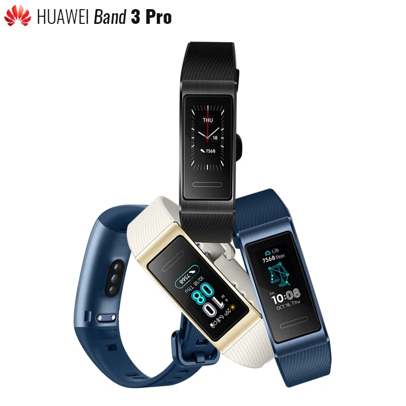 

Original Huawei Band 3 Pro Smartband GPS Metal Frame Swim Stroke Amoled Full Color Display Touchscreen Heart Rate Sensor Sleep