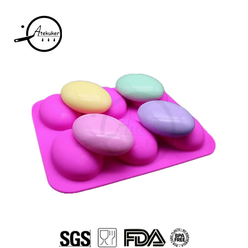 

Atekuker Ellipse Shape Silicone Molds For Soap Handmade Silicone Forms For Soap Making Ice Cube Maker Soap Form Plaster Mold