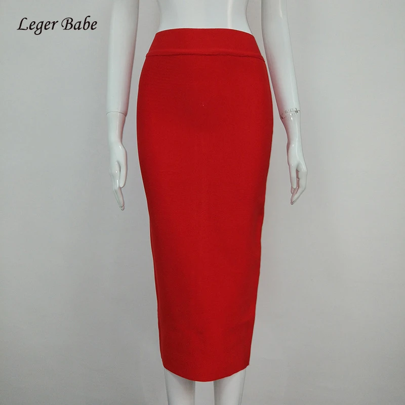 In Stock Hot Sale 2018 Summer Women Knitted Elastic Back Zipper Package Hip Midi Skirts Fashion Nova Club Party Outfit Wholesale