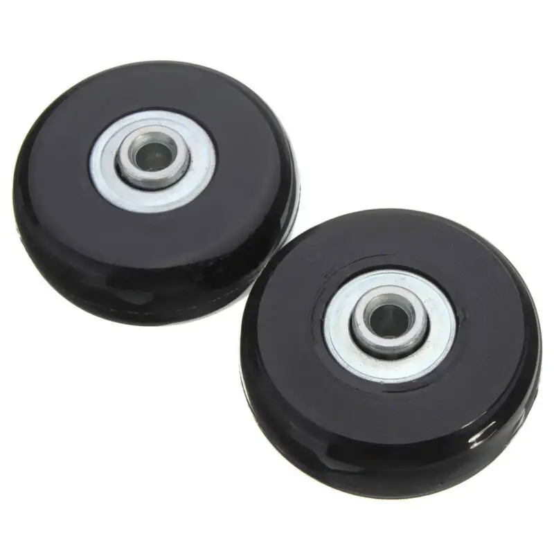 2 Set Newest Hot Black Luggage Suitcase Replacement Wheels Repair OD 50 mm Axles Deluxe