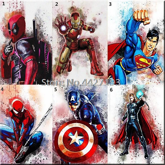 

New Cartoon Full Round 5D DIY Diamond Painting Super heros Icon 3D Diamond Cross Stitch Crystal mosaic Decoration Gift