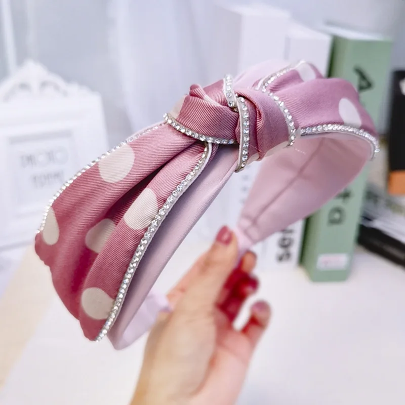 

2019 Cross Hairbands Head Hoops For Women's Headwear Pink Cloth Art Fashion Fresh Headband Hair Clip Adult Hair Accessories