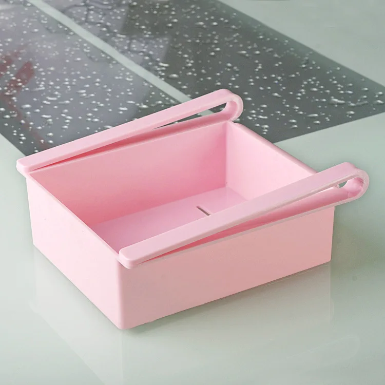 Pink 16.5x15.5x7cm 1 шт., свежий разделительный слой, стеллаж для хранения, регулируемый и растягивающийся органайзер для холодильника, ящик, корзина, холодильник, кухонный Органайзер - Цвет: Pink 16.5x15.5x7cm