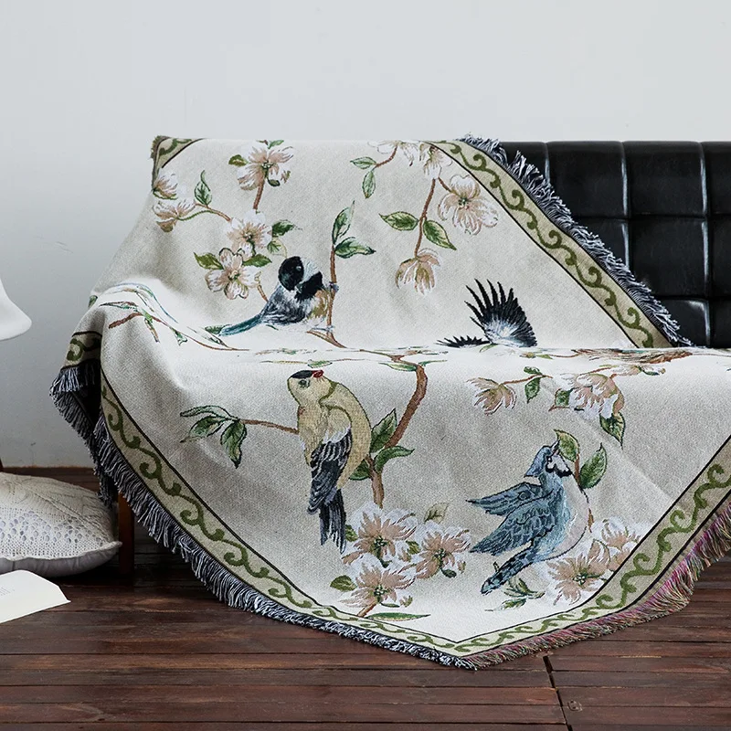 

New Blankets Warm Birds Flowers Sofa Decorative Slipcover Throws on Sofa/Bed/Travel Plaids cover Stitching Bankets shawl mat