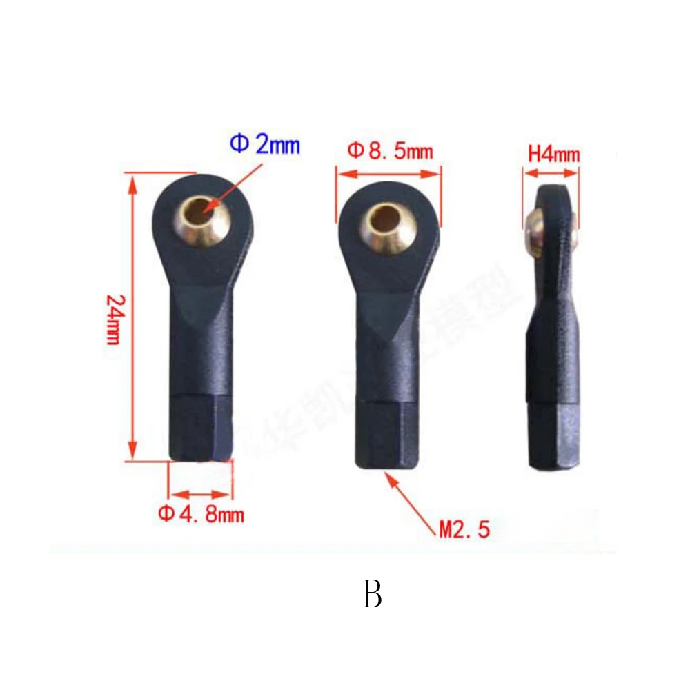 

10 Pieces Ball Head Holder Tie Rod End 3mm M3 M2.5 M2 Ball Joint Link Rod End For RC Hobby Model Car Airplane Boat