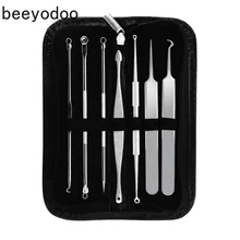 7 шт. угорь Acne Пинцет Comedon машина и брендов удаления прыщ иглы черная голова Extractor комедона инструмент