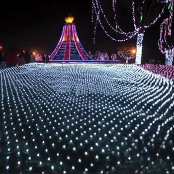 

1.5m*1.5m White 100 LED Net Mesh Lamp Decorative Fairy Lights Christmas Wedding Party Lighting US Plug