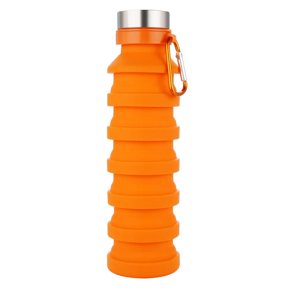 1 шт., силиконовая складная бутылка для велосипеда, портативная, для путешествий, спорта на открытом воздухе, выдвижные чашки, телескопическая фляга для велосипеда, бутылка для воды
