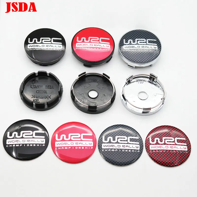 

4pcs 56mm 60mm WRC Car logo Wheel Center Cap rim Badge refit covers Creative decoration emblem sticker styling