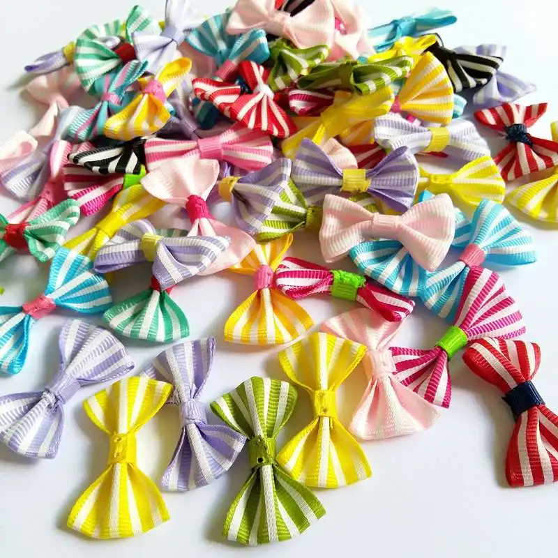 Mix 40pcs/lot Handmade DIY Polyester Ribbon Bow Tie Wedding