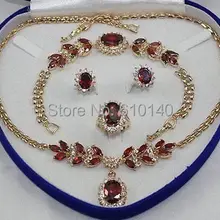 Свадебная мода ювелирные изделия женский набор циркония ожерелье серьги Ring8 браслет