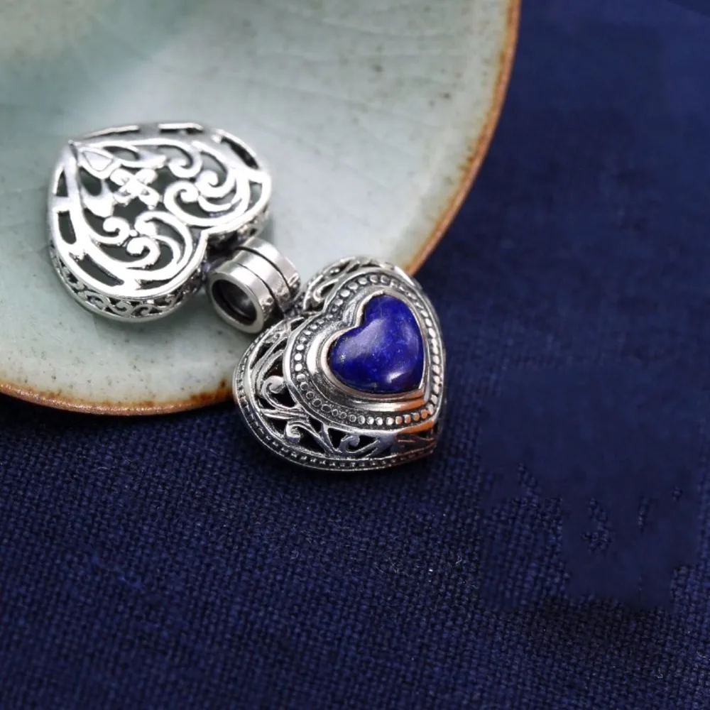 Женская подвеска из стерлингового серебра Lapis Lazuli с открытым кулоном в виде