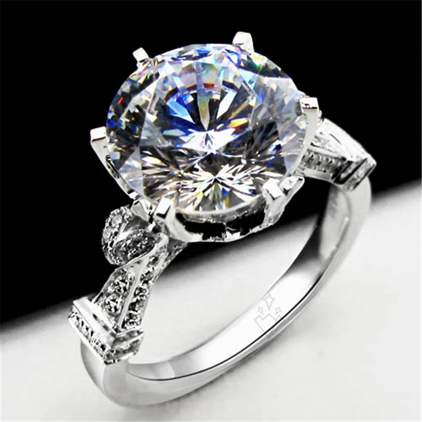 Schwungvoll 5Ct 11 мм Тест Положительный Moissanite бриллиантовое кольцо тест положительная
