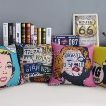 Поп арт Мэрилин Подушка с изображением Монро хлопок лен Подушка декоративная подушка для дивана 45 см* 45 см Автомобильная подушка