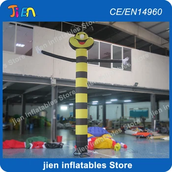 

Free shipping 17ft 5m 45cm tube diameter one leg arrow mark advertising inflatable air dancer sky man, cute bee air dancing man