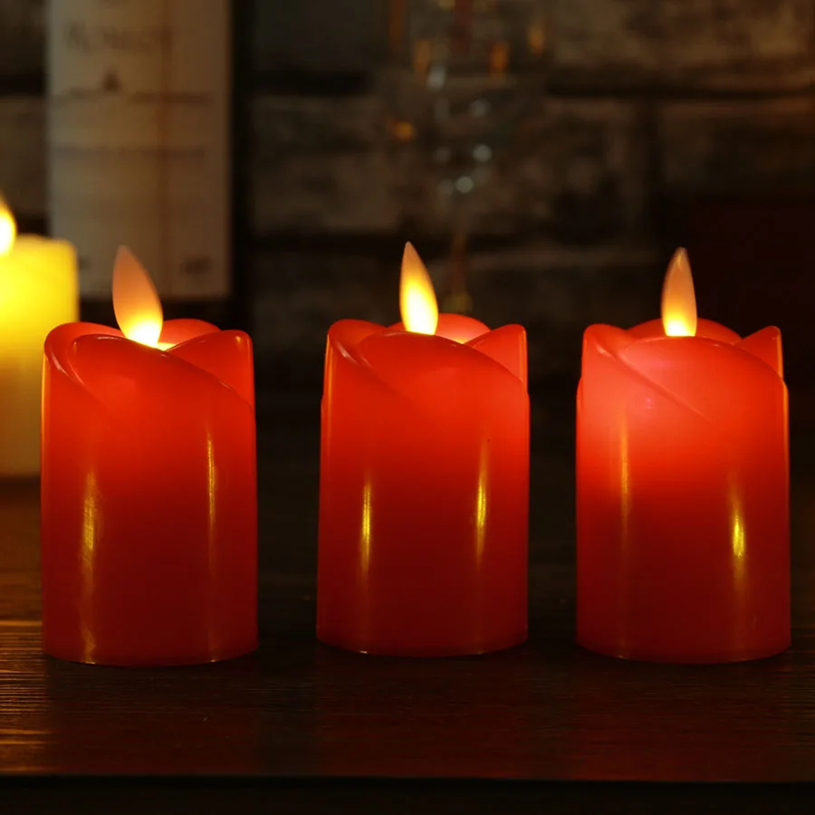 3 шт./лот светодиодный беспламенный свечи пластик имитация пламени светодиодный день рождения свечи огни Рождество Свадебная вечеринка украшения дома